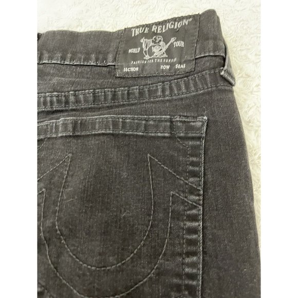 True Religion Men's Ricky Shadow Black Relaxed Straight Cut Off Shorts Size 38 - Picture 7 of 10